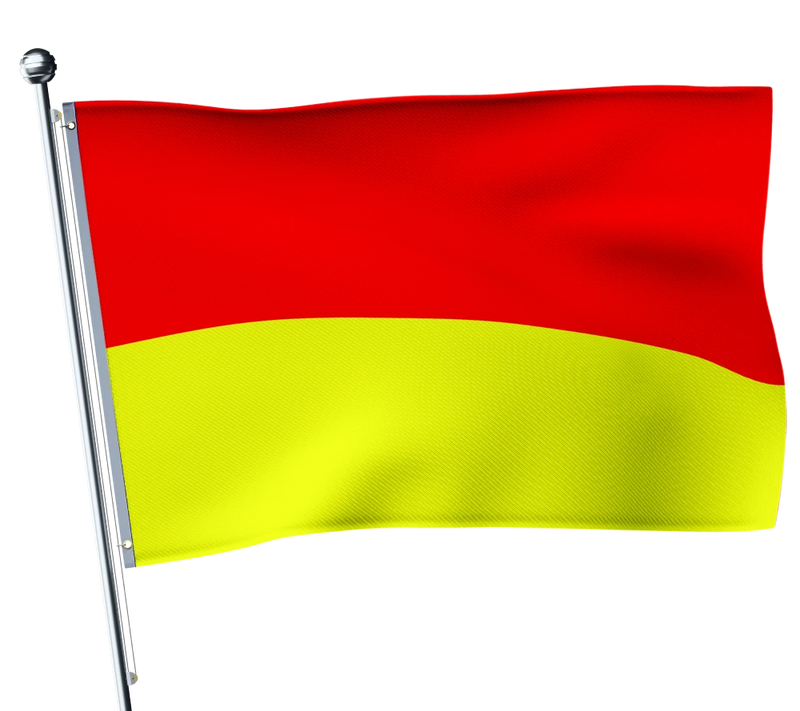 Red and Yellow Bathing Flag