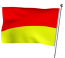 Red and Yellow Bathing Flag