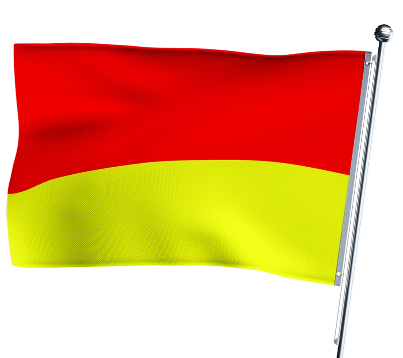 Red and Yellow Bathing Flag